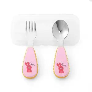 스테인레스 토끼 수저 포크 세트 유아용 아이용 이유식 소현