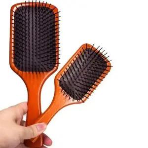 나무 두피 마사지 빗 헤어케어 쿠션 머릿결 관리용