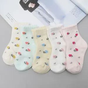 여아 꽃양말 5족 세트 예쁜 어린이 데일리 중목키즈 아동 유아 아동용 삭스