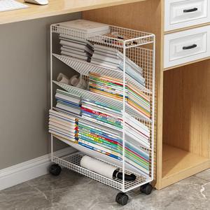 책상 바닥 선반 작은 수납 책꽂이 바퀴 달린 이동식