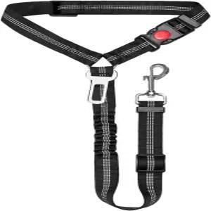 차량용 탈착식 반려견 안전벨트 하네스 반려동물용 목줄 3개 헤드레스트에 고정되는 접이식 구속장치 및