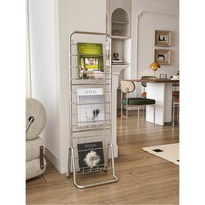 MOMO 바닥에서 천장까지 철제 가정용 디스플레이 잡지 이동식 선반 소형 골동품 보관 책장