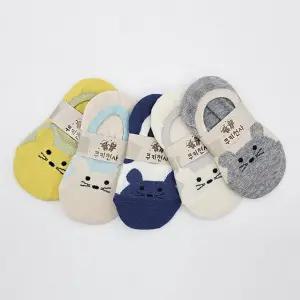 남자 여자 어린이 아동 양말 귀여운 발목 삭스 5켤레유아덧신 논슬립 패션 컬러 세트