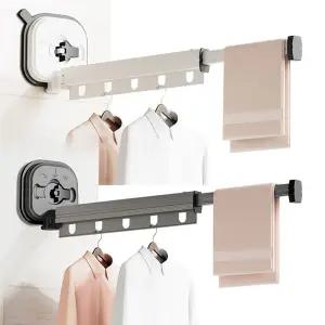 무타공 흡착식 빨래 걸이 건조대 1단 발코니 캠핑 식건조대 창문 접이식 수건 베란다 강력 캠핑용 야외 욕