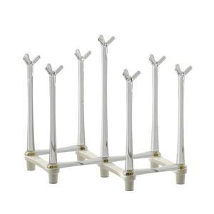 접이식 컵 건조대 미끄럼 방지 바닥 조절 가능한 간격 병 먼지 투명 보관 선반 주방용