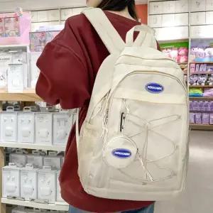 남녀공용 스트링 백팩 동전파우치 로고 학생 책가방 남녀공용백팩 남성백팩 여성백팩