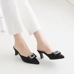 여성 큐빅 블로퍼 슬리퍼구두 여성스러운 뮬 정장구두 여성구두 큐빅구두 여성블로퍼