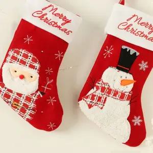 크리스마스 트리 양말 소품 벽장식 3개3개입 선물주머니 걸이 인테리어 귀여운 DIY 커페 커피숍 데코용품