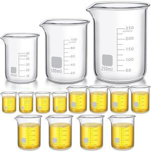 12개 유리 클래스 있는 고보로실리케이트 실험실 50 졸업식이 계량컵 100 대량 250 비커 중장비
