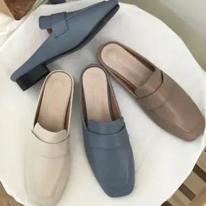 LK22 블로퍼 베이직 슬림형 뮬 사각코 단화 슬리퍼 뮬 블로퍼 로퍼 단화