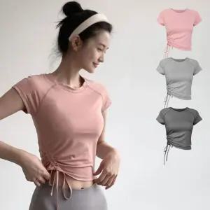 필라폴웨어 주름반팔티 SIS-851요가 헬스 셔츠 여성셔츠 테스복