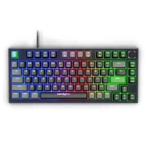카우치마스터 CYKEY RGB 백라이트가 장착된 기계식 게이밍 키보드 핫스왑 스위치와 멀티컨트롤 노브가 유선 TKL 레이아웃 75% 컴팩트 디자인 PC 노트북 윈도우 /Mac용