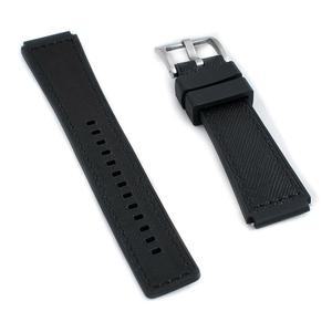 Q Timex 시계줄 교체용 스트랩 해빗 시계 스트랩은 36mm 38mm 40mm M79 GMT 크로노그래프 - TQ18 퀵 릴리스 가죽 시계줄 FKM 고무 하이브리드 - 18mm에 맞습니다