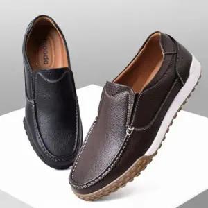 고급 소가죽 소재 중년남성 보트슈즈 외출 운동화 접이식구두 남성신발 인기골프화