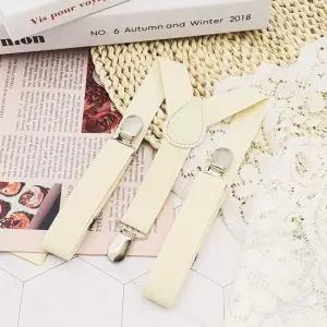 어린이멜빵 단색 무지 패션 서스펜더 아이보리 주니어멜빵 아동멜빵 유아멜빵 패션멜빵