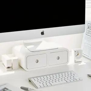 시스맥스 올리오박스 WH거치대 모니터스탠드 스텐 책상 받침대 서랍 수납