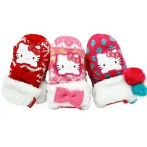 헬로키티 HK니트벙어리장갑(레드리본.민트도트.핑크하트)캐릭터 아동 어린이 유아 겨울 예쁜