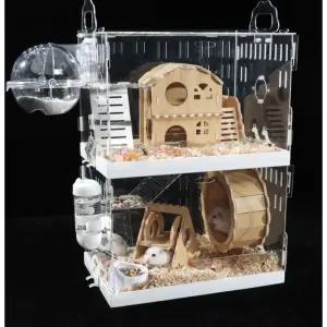 햄스터 케이지 대형 더블 동물 친칠라 빌라 베어 세트