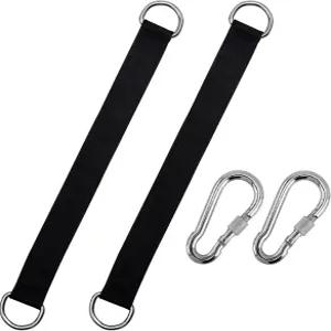 트리 스윙 스트랩 걸이 키트 2개의 짧은 해먹 25cm/9.8인치 440파운드(중장비 안전 잠금 카라비너 포함)를