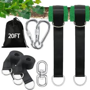이글럭 20피트 트리 스윙 스트랩 걸이 키트 잠금 카라비너 및 프로텍터로 5500파운드를 견딜 수 있는