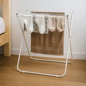 히키스 화이트무광 원룸 싱글 컴팩트 빨래건조대 겨울 실내 가습 수건속옷양말 미니 접이식 아기 소형