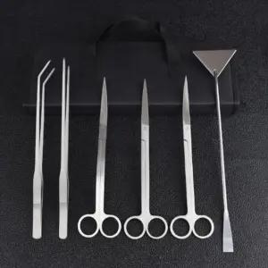 키밍 수조관 어항 수초 가위 집게 세트 6종 정리 도구꾸미기 관리 장비 청소 핀셋 걸이 조명 기타 여과기