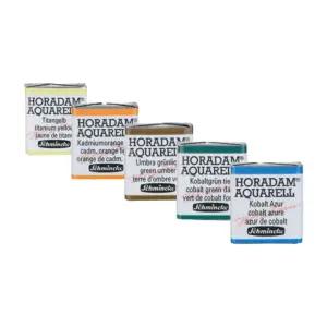 (슈미케)호라담 고체케익낱색 하프팬1 2pans 시리즈3 (상선택)고형수채물감 전문가 전문가용 편리한 화물감