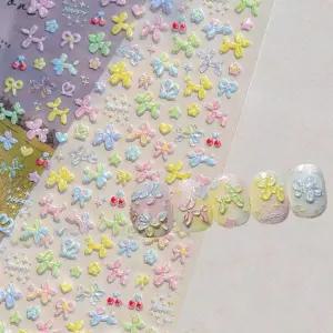 오로라 네일 벌룬 엠보 강아지 곰돌이 스티커