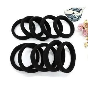 부드러운 헤어밴드 헤어타이 기본 흑색 모발밴드 헤어끈 고무 무매듭 무팁 노팁