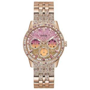 게스 레이디스 스포츠 다기능 듀오톤 크리스탈 40mm 시계