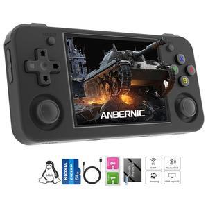 RG35XX H 레트로 핸드헬드 게임 콘솔 rg35xh 64 TF 카드 3300mAh 배터리 리눅스 시스템 3.5인치 IPS 화면 Cortex-A53 rg35x 휴대용 에뮬레이터(블랙)