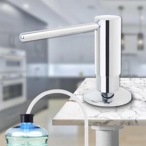 주방 싱크대용 금속 황동 비누 디펜서, 크롬 도금, 펌프 내장, 59 인치 (1.5M) 익스텐션 튜브 및 520 ml (1