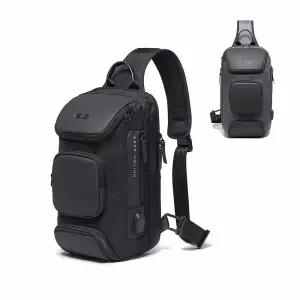 남성 테크웨어 슬링백 다중포켓 USB포트 크로스백백 바디백 대학생백 크로스백 소지품백 가방 여행용백 용