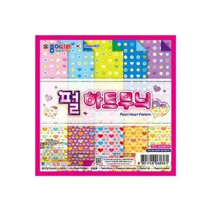 종이나라 펄하트 무늬색스티커 20매 (20개입)색 무늬색 도트색 색종이 접기