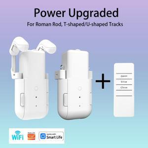 WiFi 3  1 스마트 커튼 모터 전기 로봇 자동 오프너 배선 없음 지원 PP(리모컨 장착)
