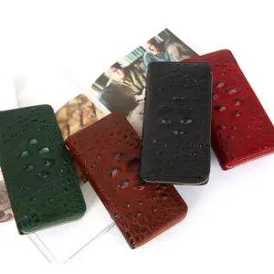 다양한 카드수납 악어가죽무늬 지퍼장지갑 동전 지폐 여성 슬림반 명품 얇은 소가죽 여자 2단 돌이 여성중