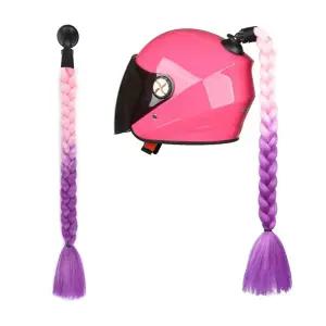 삼에스 오토바이 헬멧 장식 드레드락 B37-016핑크퍼플스티커 악마뿔 악마 용품 소품