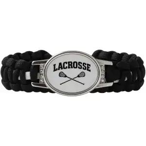 인피니티 컬렉션 블랙 라크로스 파라코드 팔찌 소년 소녀용 주얼리 LAX 스틱 참 선수 팀 팬을 위한 선물