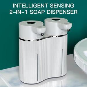 더블 헤드 터치리스 폼/젤 적외선 유도 전기 자동 센서 비누 디스펜서 벽걸이 형 손 세척 펌프 기계