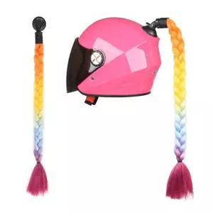 삼에스 오토바이 헬멧 장식 드레드락 B37-002레인보우 스티커 악마뿔 악마 용품 소품