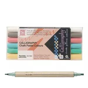 지그 쿠레타케 캘리그라피 초크 파스텔마카 6색디자인 용품 칼라 마커 세트 아트 고급세트 구성