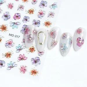 [셀러에이드]수채화 봄꽃 네일아트 스티커 생화 손톱 장식