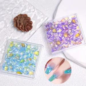 [셀러에이드]오로라 빛 얼음 네일 아트 보석 스톤