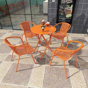 야외 철제테이블 의자 세트 식당 카페 테이블