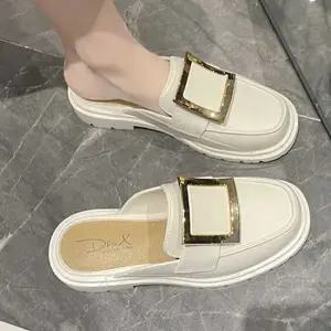 스퀘어장식 블로퍼 여자 뮬 슬리퍼 캐주얼 데일리 여성블로퍼 뮬블로퍼 여성뮬 뮬신발