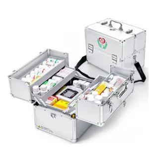 알루미늄구급함 소형 어깨끈 잠금장치 가정용 용품 파우치 응급파 상자 케이스 휴대용