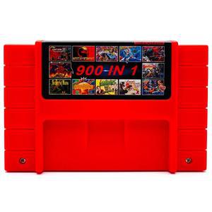 SNES 슈퍼 닌텐도 16비트 게임 콘솔용 레트로테크 900 인 1 카트리지 - 빨간색