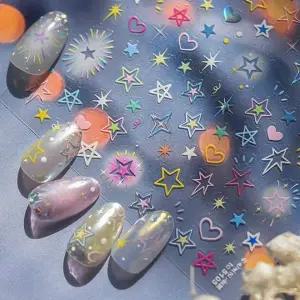별빛 하트 스타 무드 네일 스티커 아트