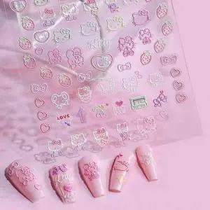 냥이 캐릭터 엠보 네일 스티커 귀여운 볼록 아트 데코