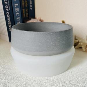 둥근 그릇 모양 시멘트 양초 컵 선박 금형 대형 테라조 실리콘 콘크리트 수제 화분 점토